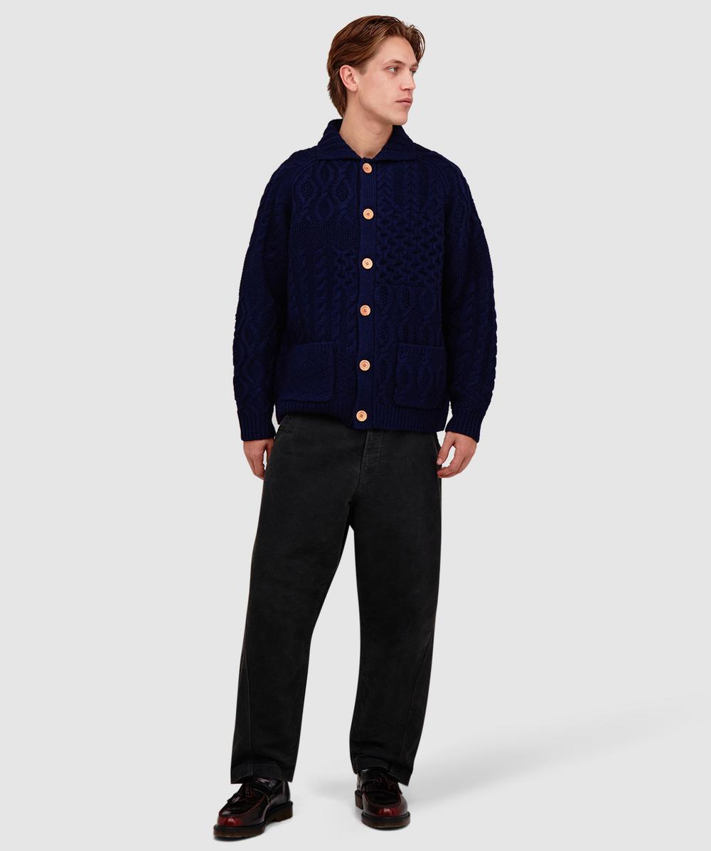 Beams Plus Alan patchwork cardigan | NAVY | SEVENSTORE