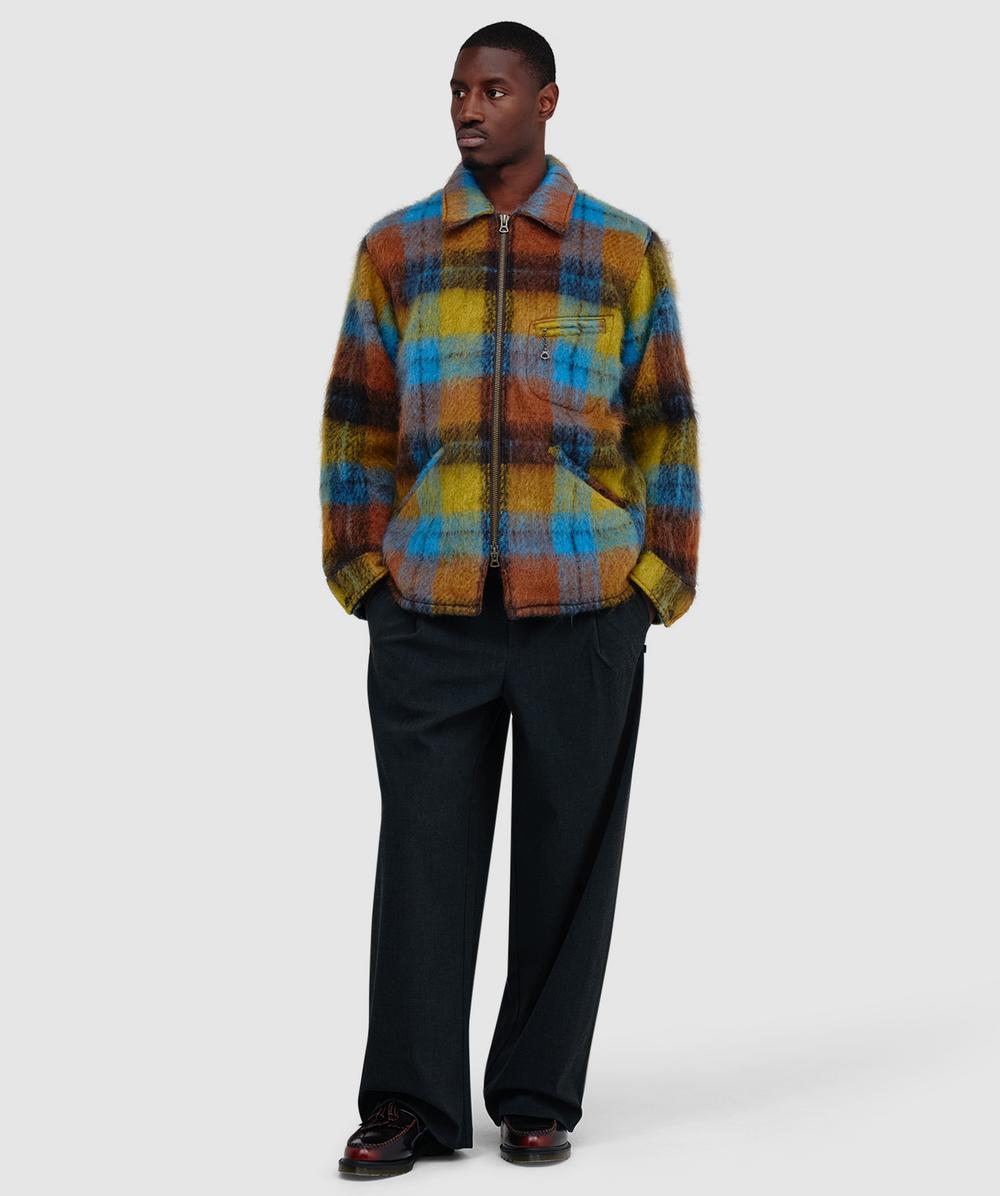 Beams Plus Wool plaid sports jacket | BROWN/TURQUOISE | SEVENSTORE