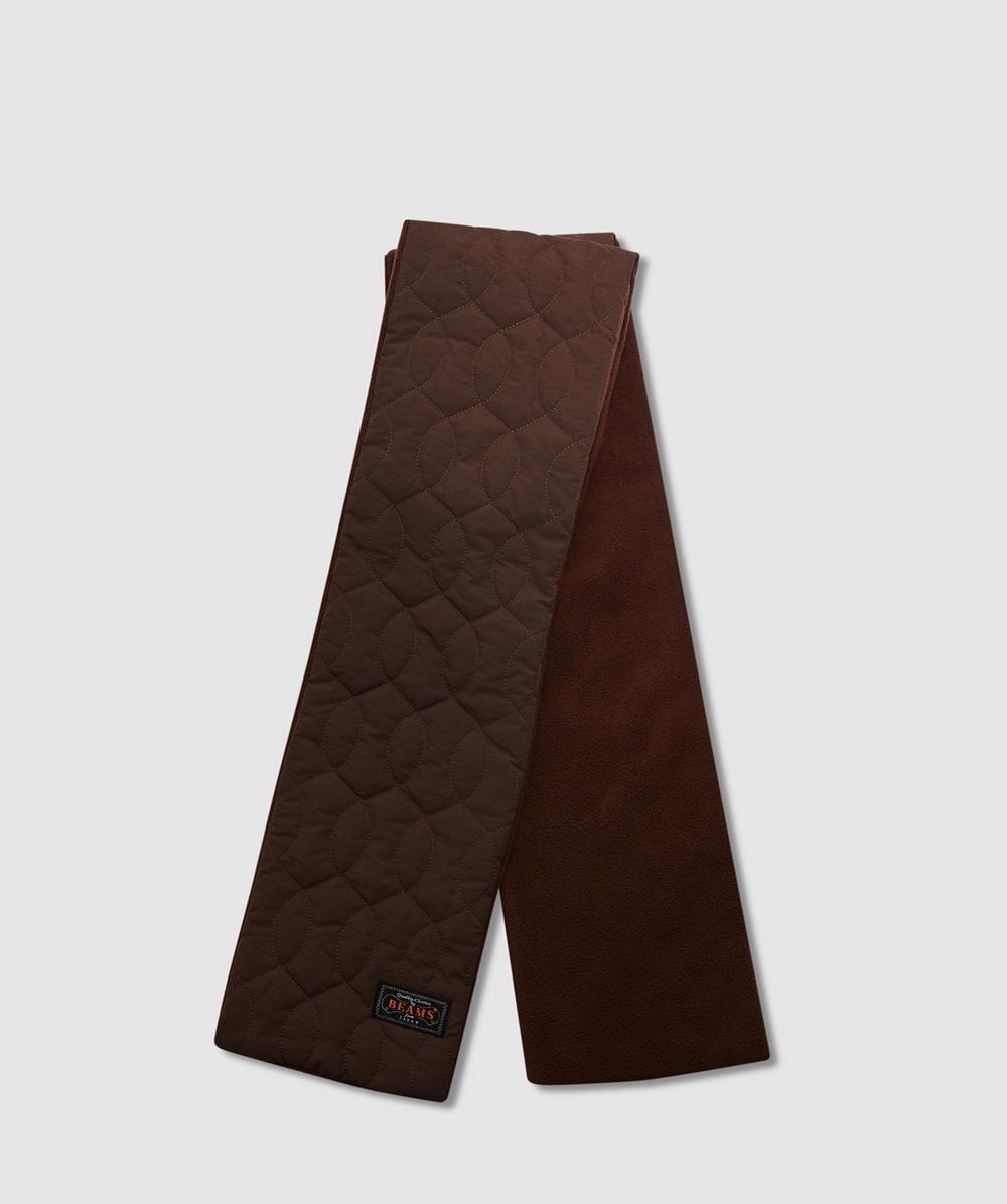 Beams Plus Muffler Boa Quilting Scarf In Brown