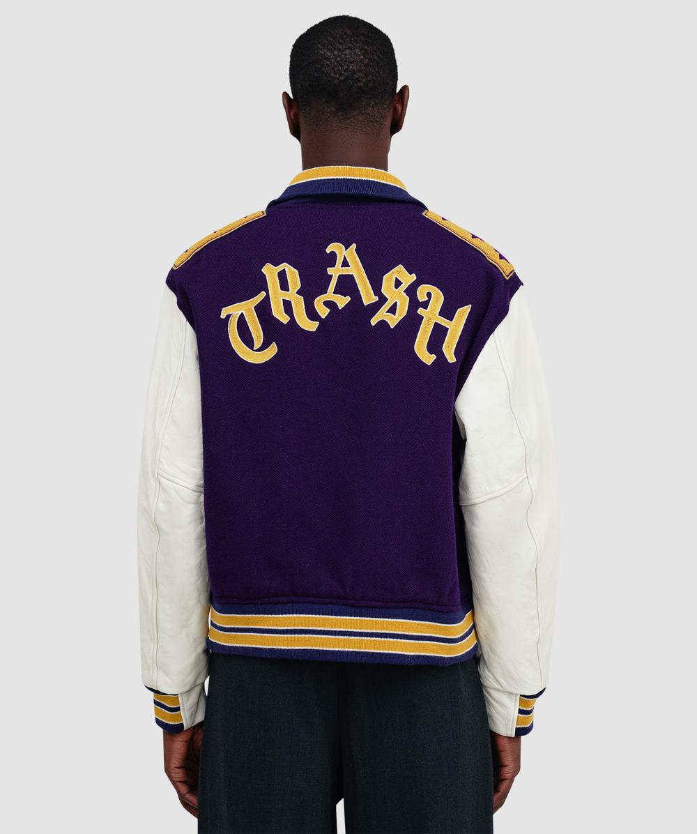 Needles Lettered jacket | PURPLE - WOOL MELTON | SEVENSTORE