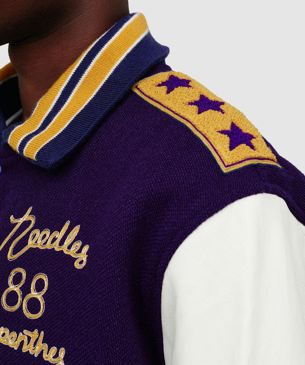 Needles Lettered jacket | PURPLE - WOOL MELTON | SEVENSTORE