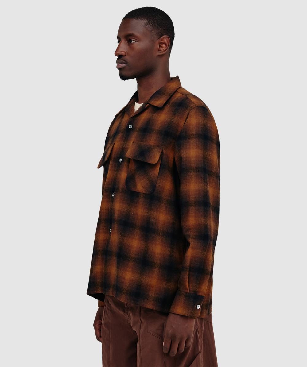 トップス Needles classic shirt Needles Classic shirt | BROWN - WOOL OMBRE PLAID | SEVENSTORE