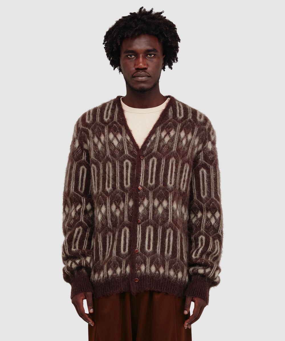 Needles Mohair Cardgian In Brown