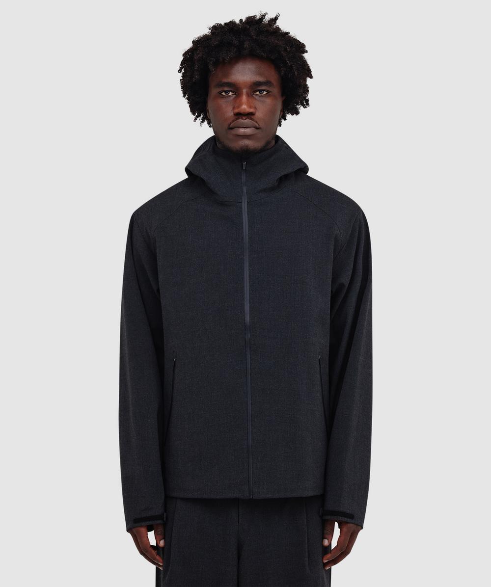 Hiking Patrol Waypoint Texture Hooded Jacket In Blue