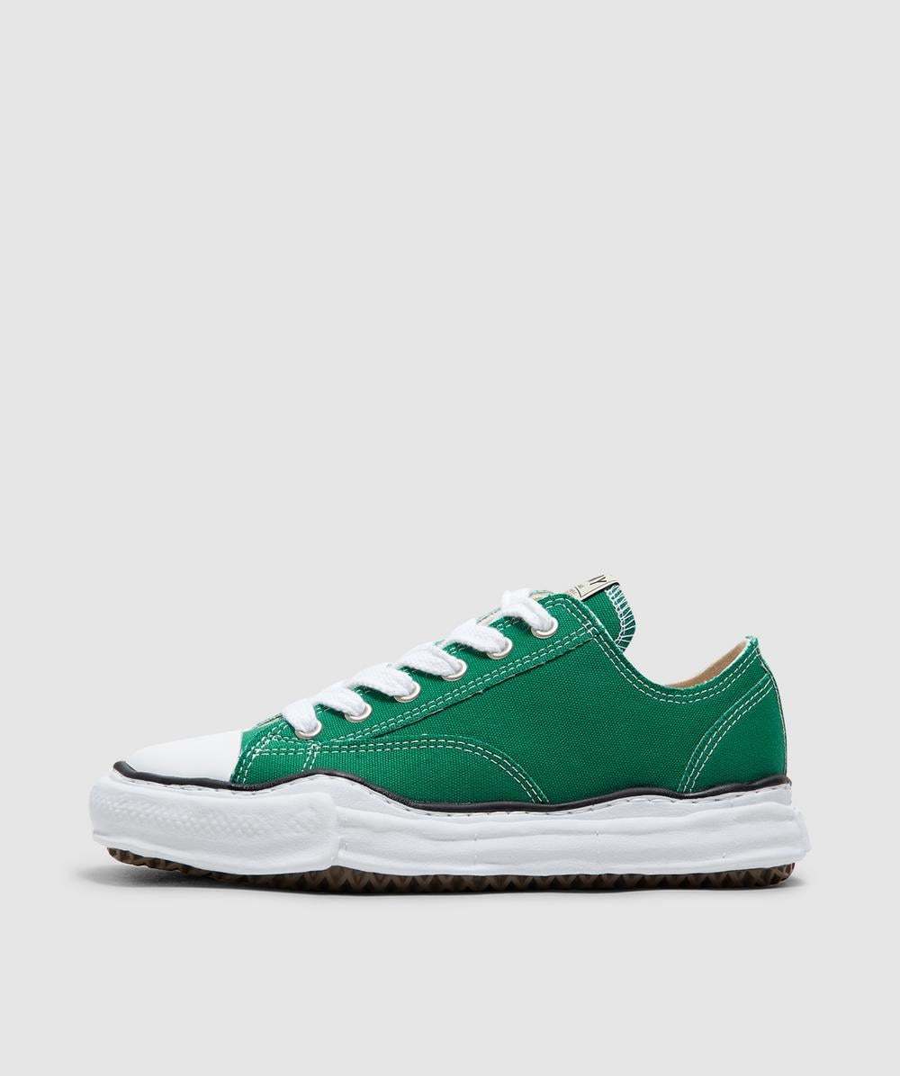 Miharayasuhiro Vibrant Green Low-top Sneakers With Minimalistic Detailing In Multi