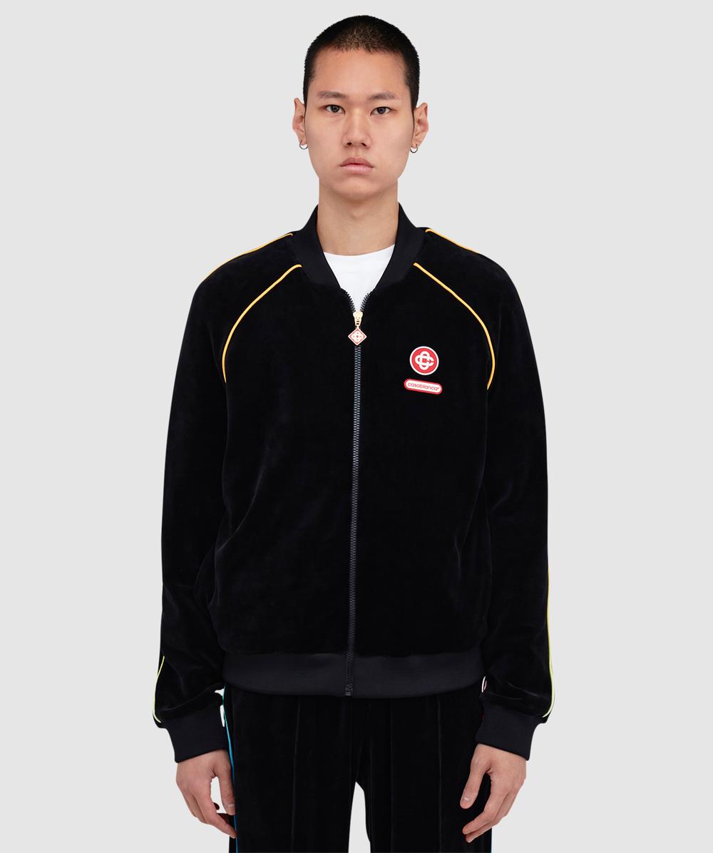 Casablanca Gradient Piping Velour Track Jacket (Black - M) - Size M, Male