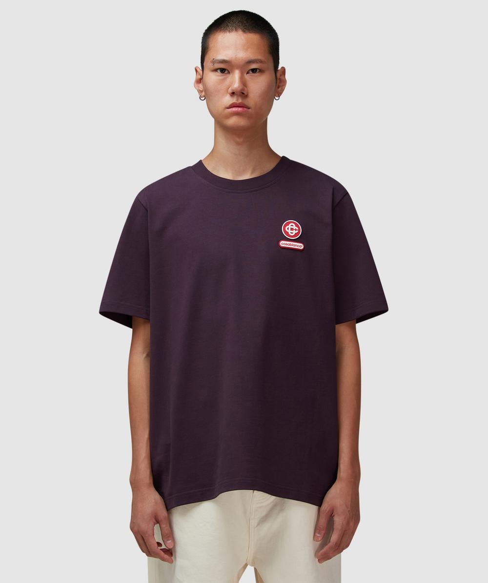 Casablanca Printed Logo T-Shirt (Wine - L) - Size L, Unisex