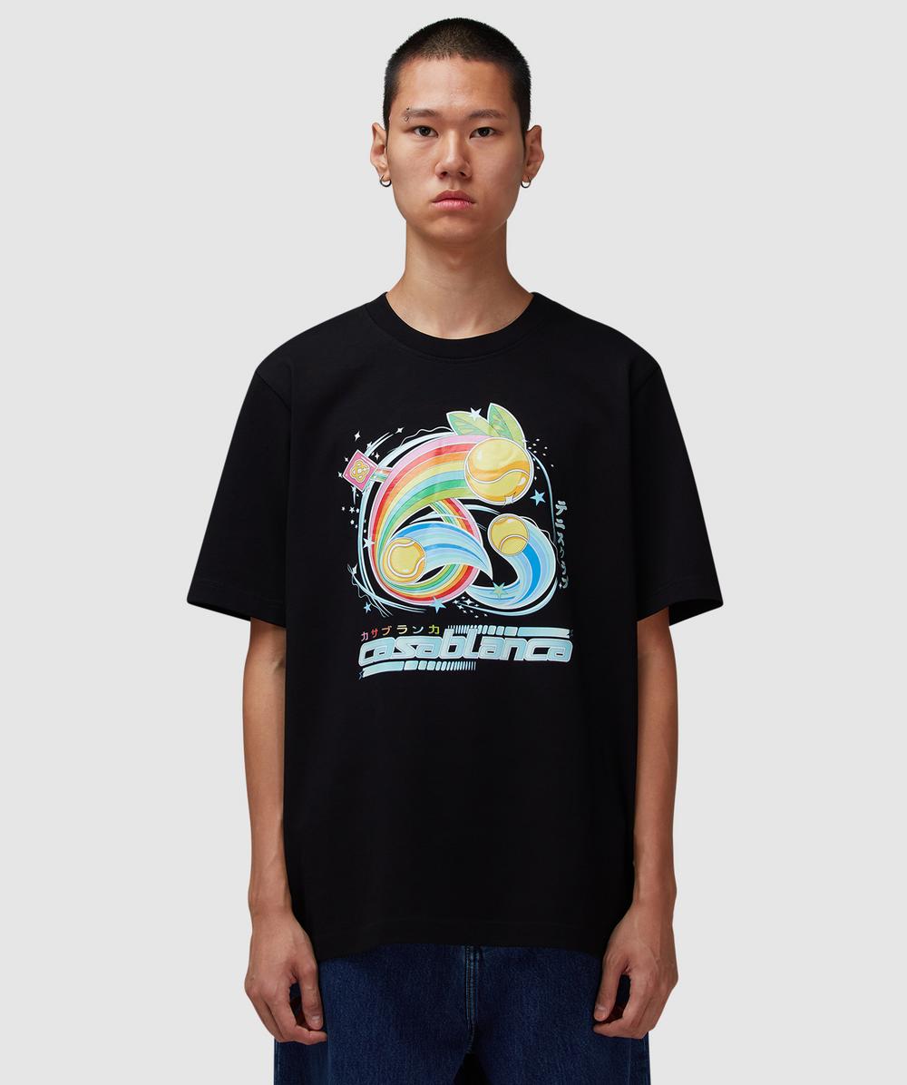 Casablanca Manga Tennis Ball T-Shirt (Black - S) - Size S, Unisex