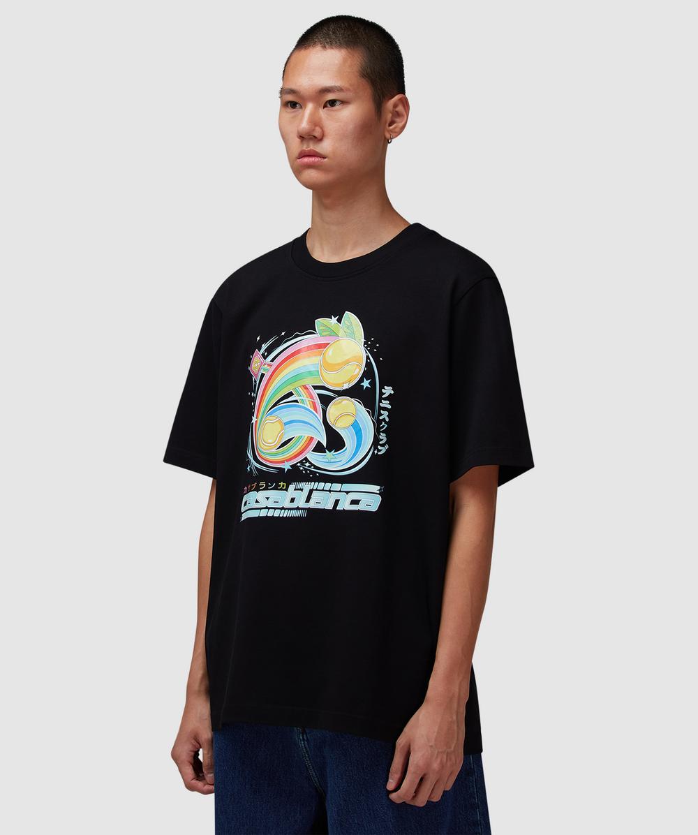 Casablanca Manga tennis ball t-shirt | BLACK | SEVENSTORE