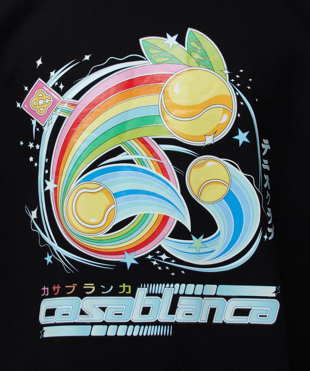 Casablanca Manga tennis ball t-shirt | BLACK | SEVENSTORE