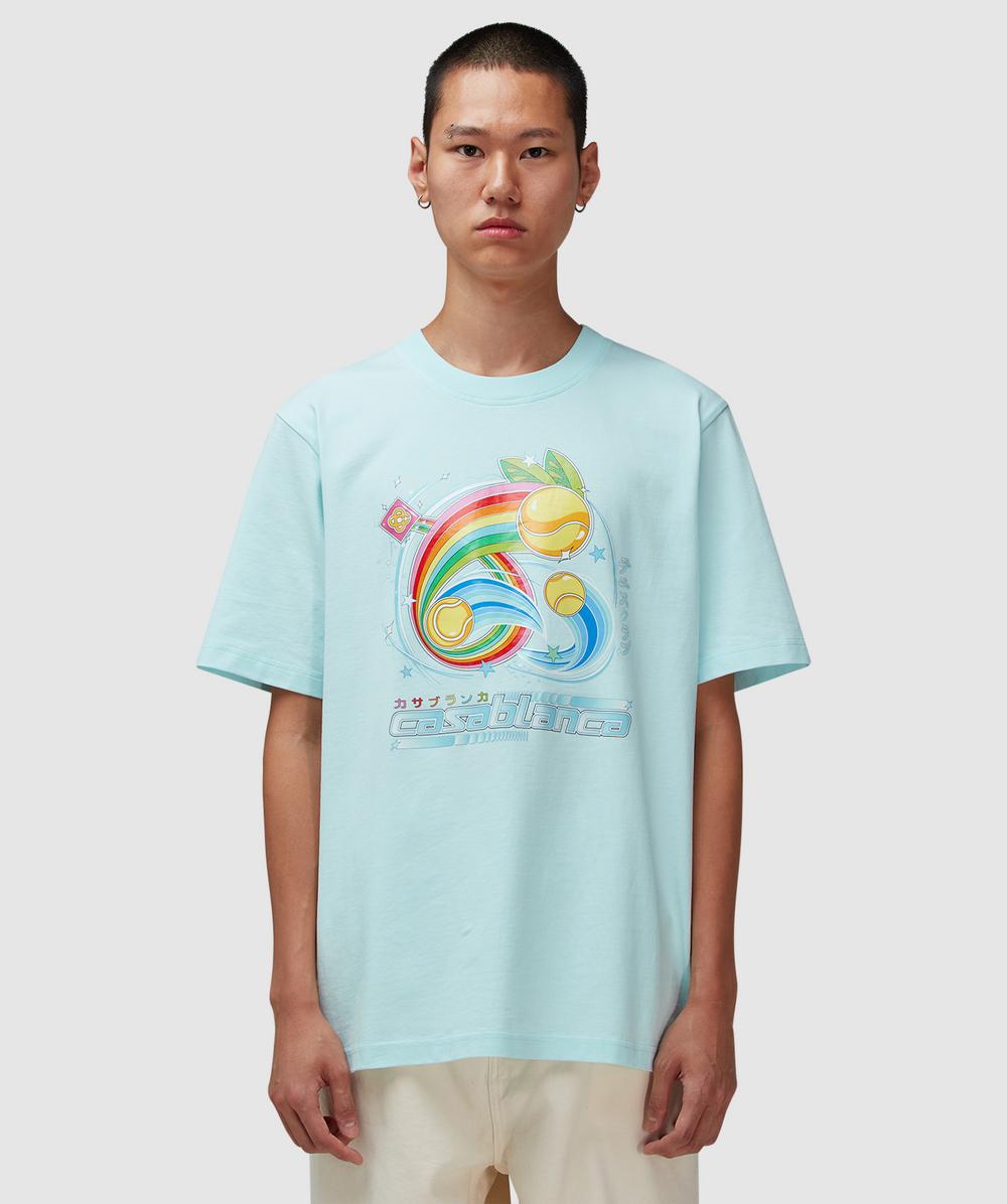 Casablanca Manga Tennis Ball T-Shirt (Pale Blue - S) - Size S, Unisex