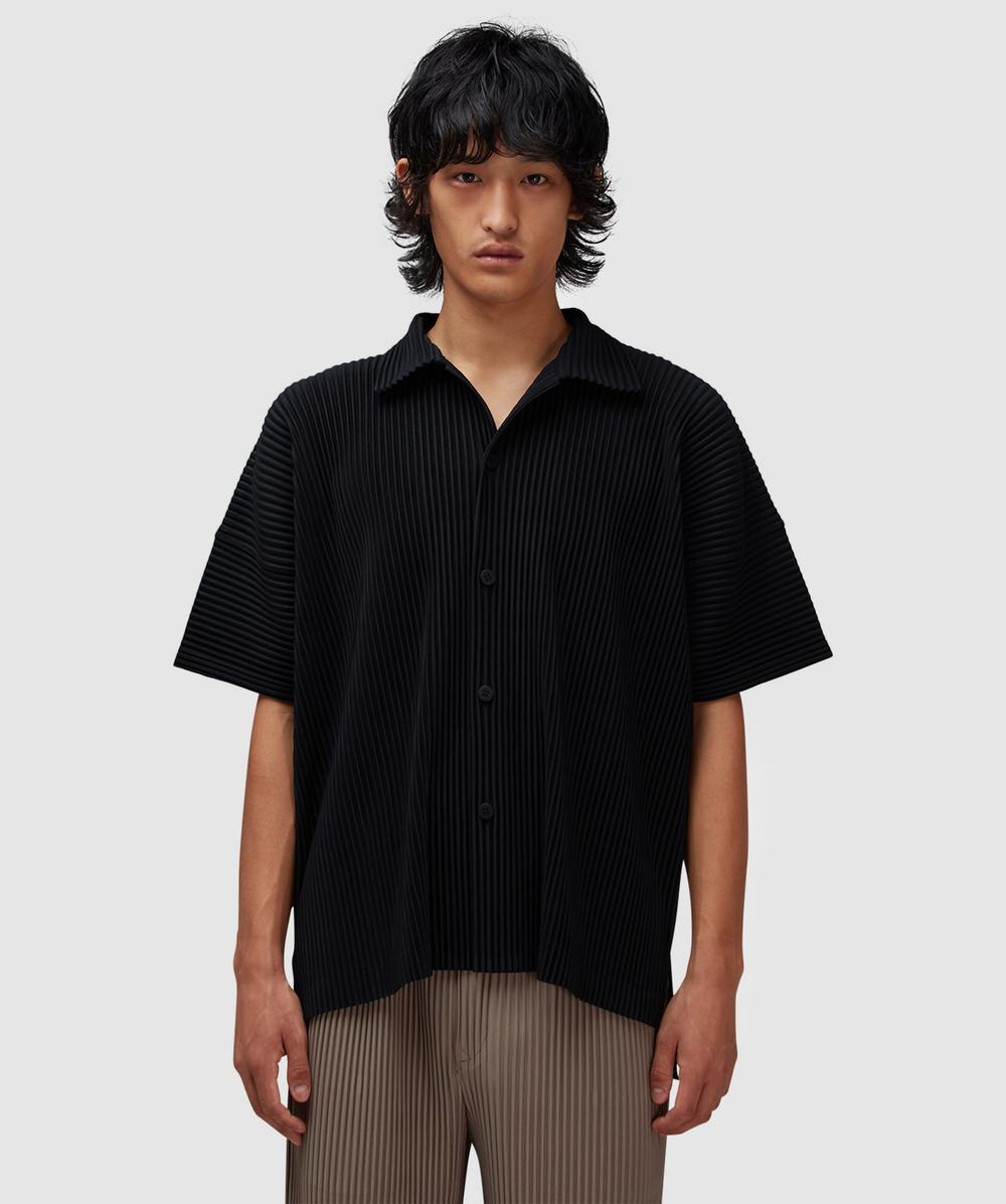 Issey Miyake Homme Plissé Pleats Polo Shirt In Animal Print