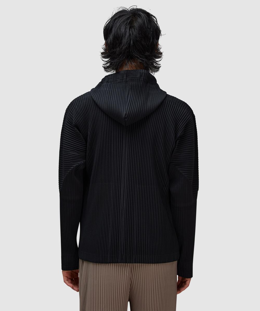 Homme Plissé Issey Miyake July pleats full zip hoodie | BLACK