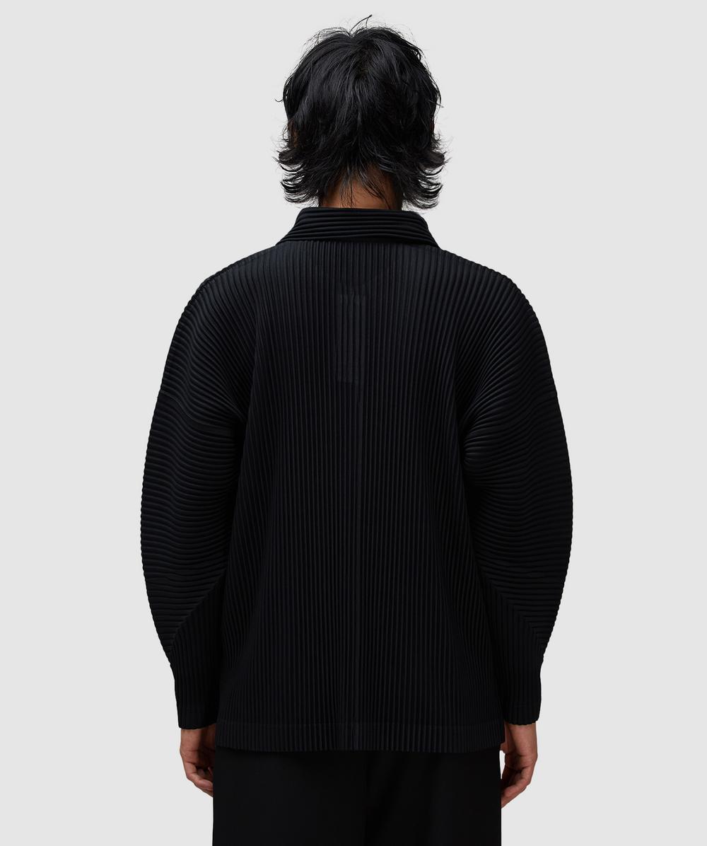 Homme Plissé Issey Miyake MC August pleats polo shirt | BLACK