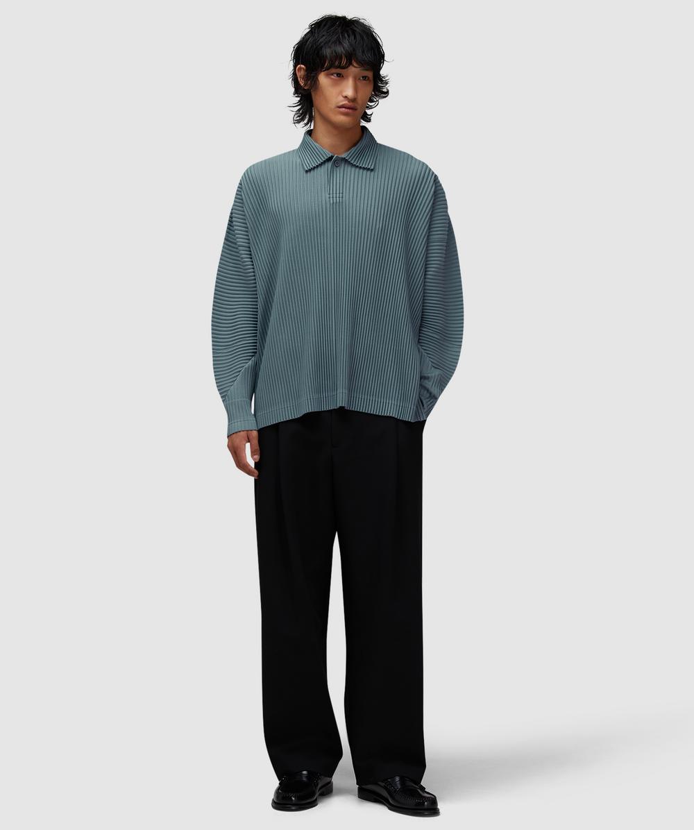 Homme Plissé Issey Miyake MC August pleats polo shirt | SLATE BLUE