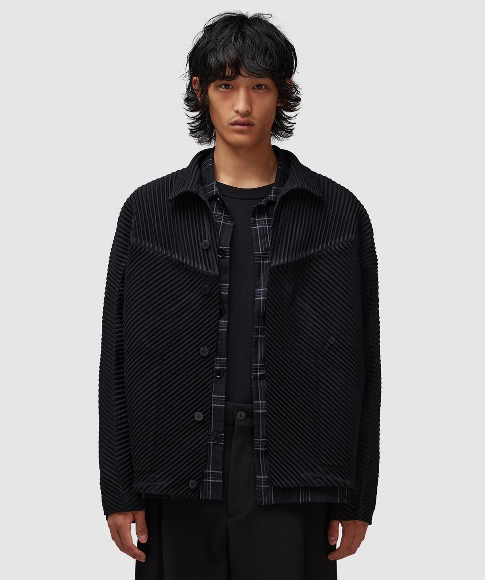 Issey Miyake Homme Plissé  September Pleats Jacket In Black
