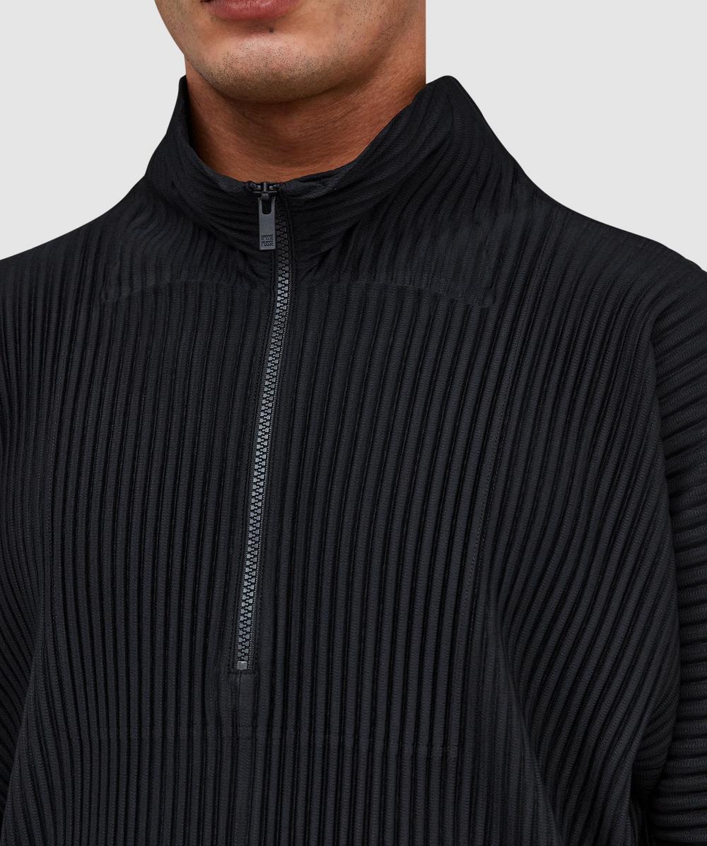 Homme Plissé Issey Miyake Pleats quarter zip pullover | BLACK