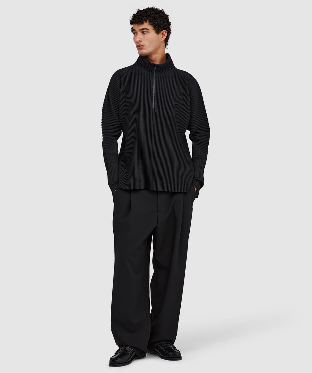 Homme Plissé Issey Miyake Pleats quarter zip pullover | BLACK
