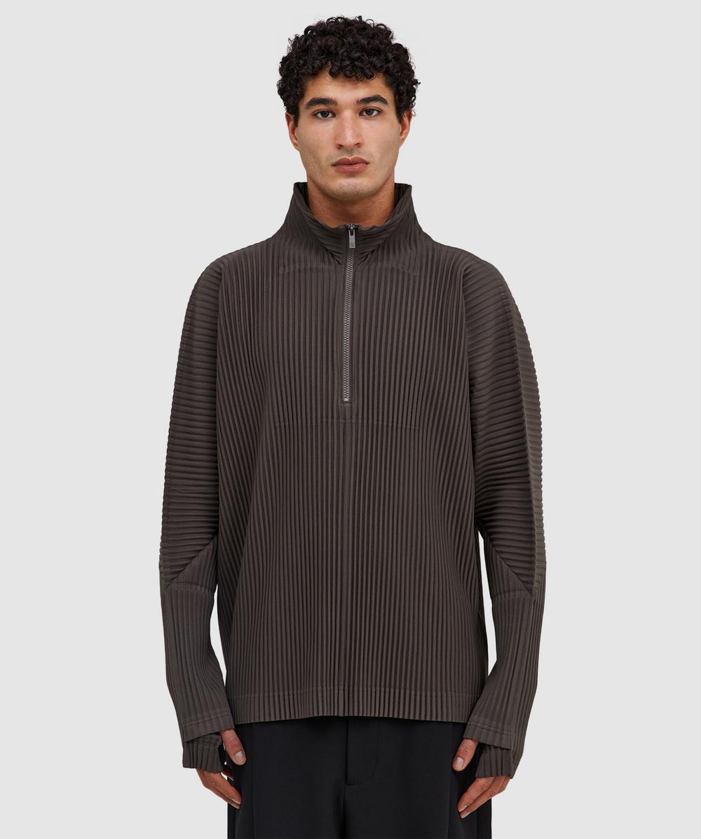 Issey Miyake Homme Plissé November Pleats Polo Shirt In Gray