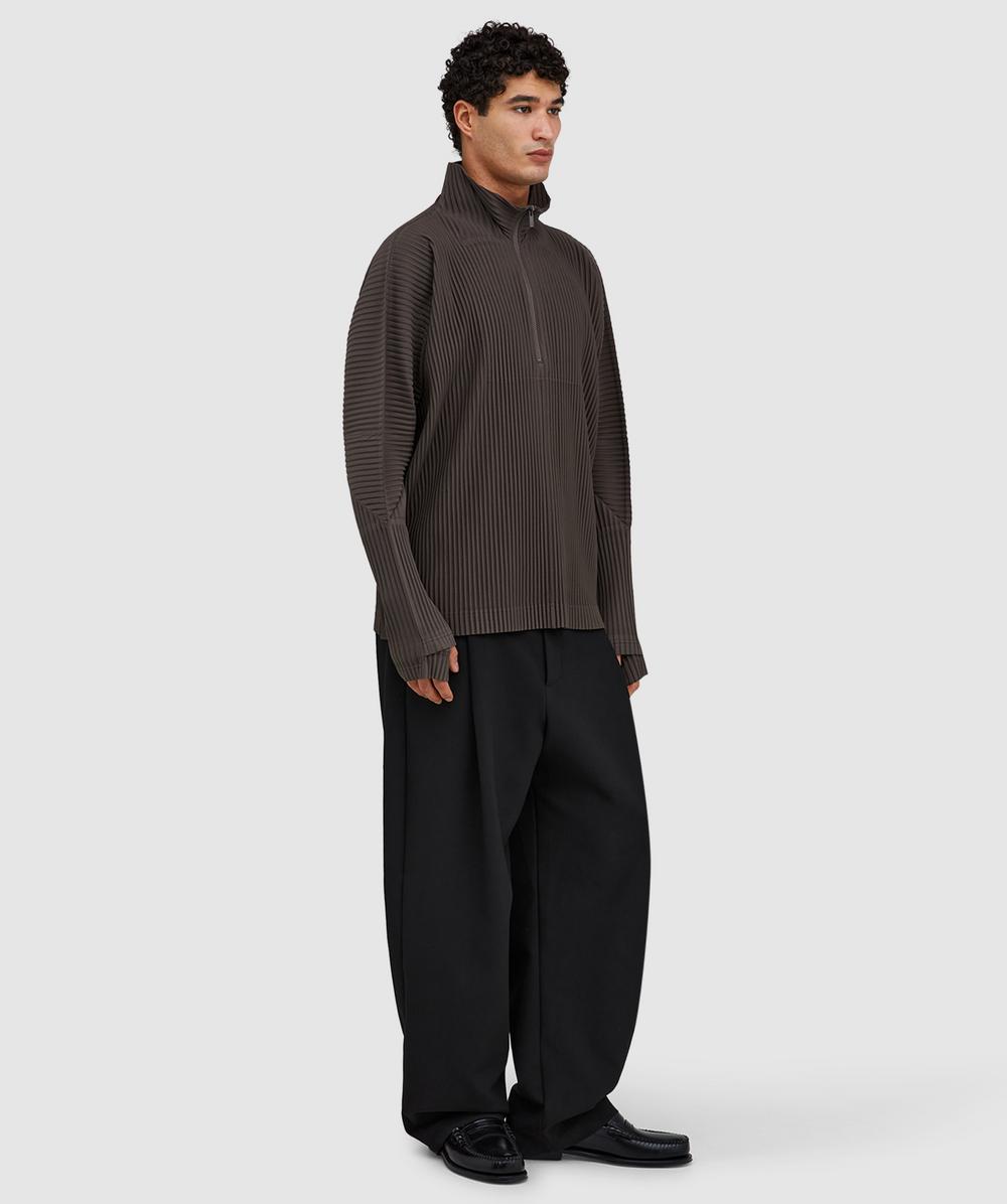 Homme Plissé Issey Miyake Pleats quarter zip pullover | MUDSTONE