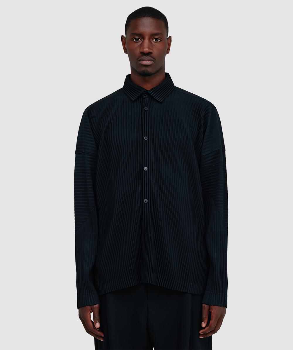 Homme Plissé Issey Miyake Pleats October polo shirt | BLACK