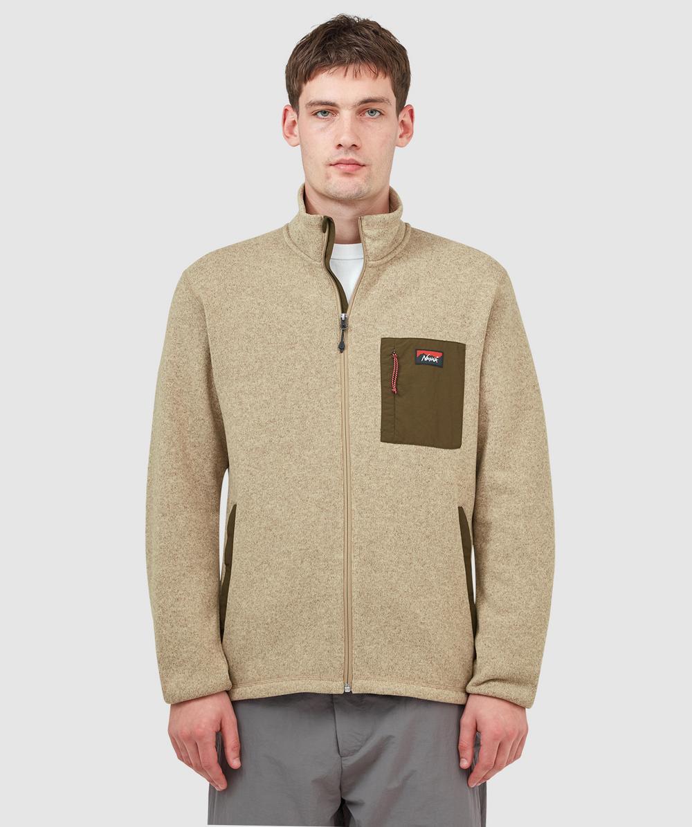 Nanga Polartec Fleece Zip Jacket In Brown