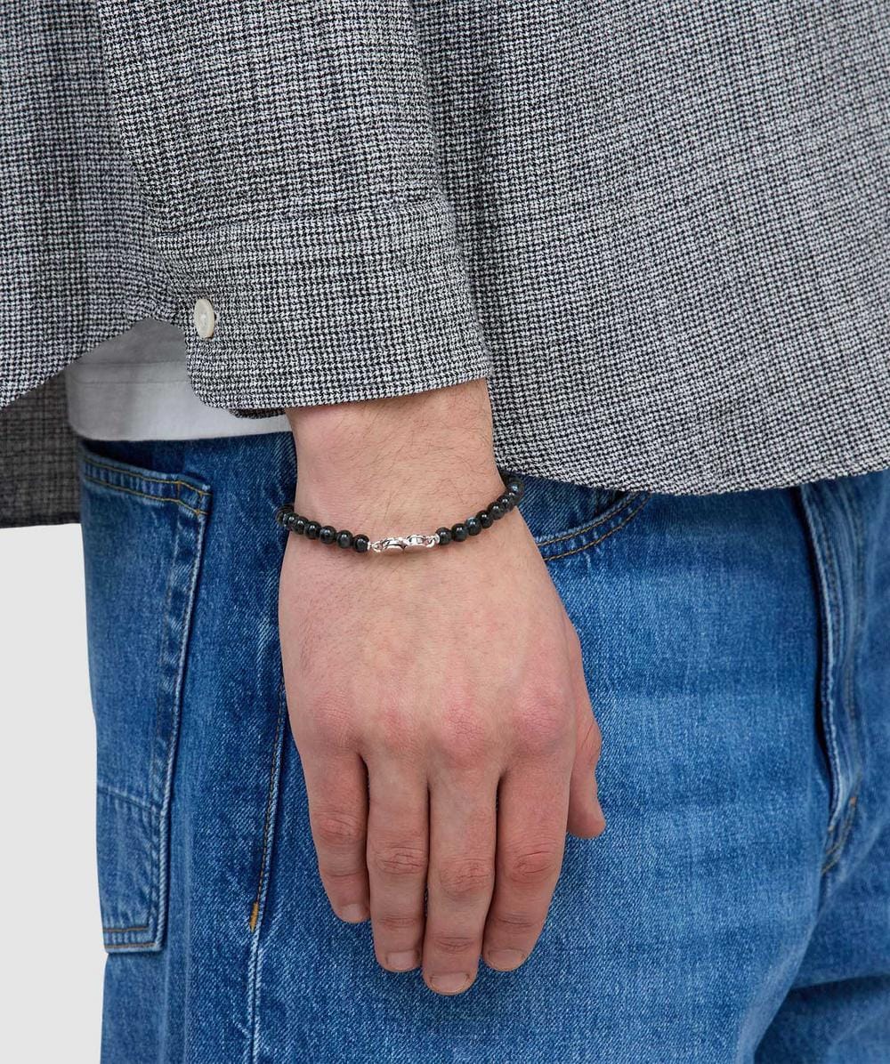 Tom Wood Cove slim bracelet | BLACK | SEVENSTORE