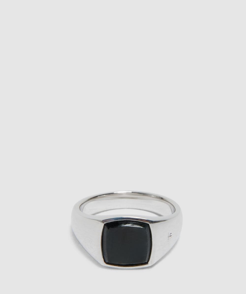 Tom Wood Black Larvikite Kay Ring