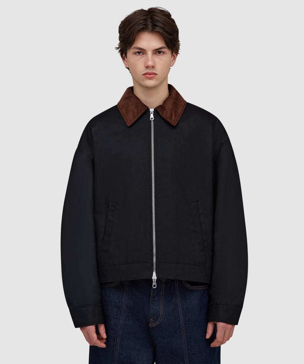 Cole Buxton Wax Cotton Overshirt In Black