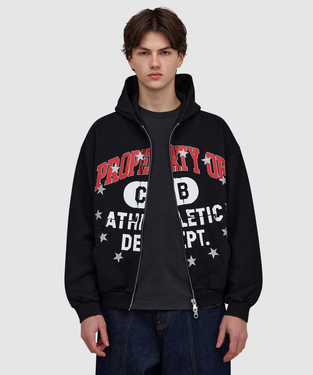 Cole Buxton Property Of Zipped Hoodie (Vintage Black - Xl) - Size XL, Male