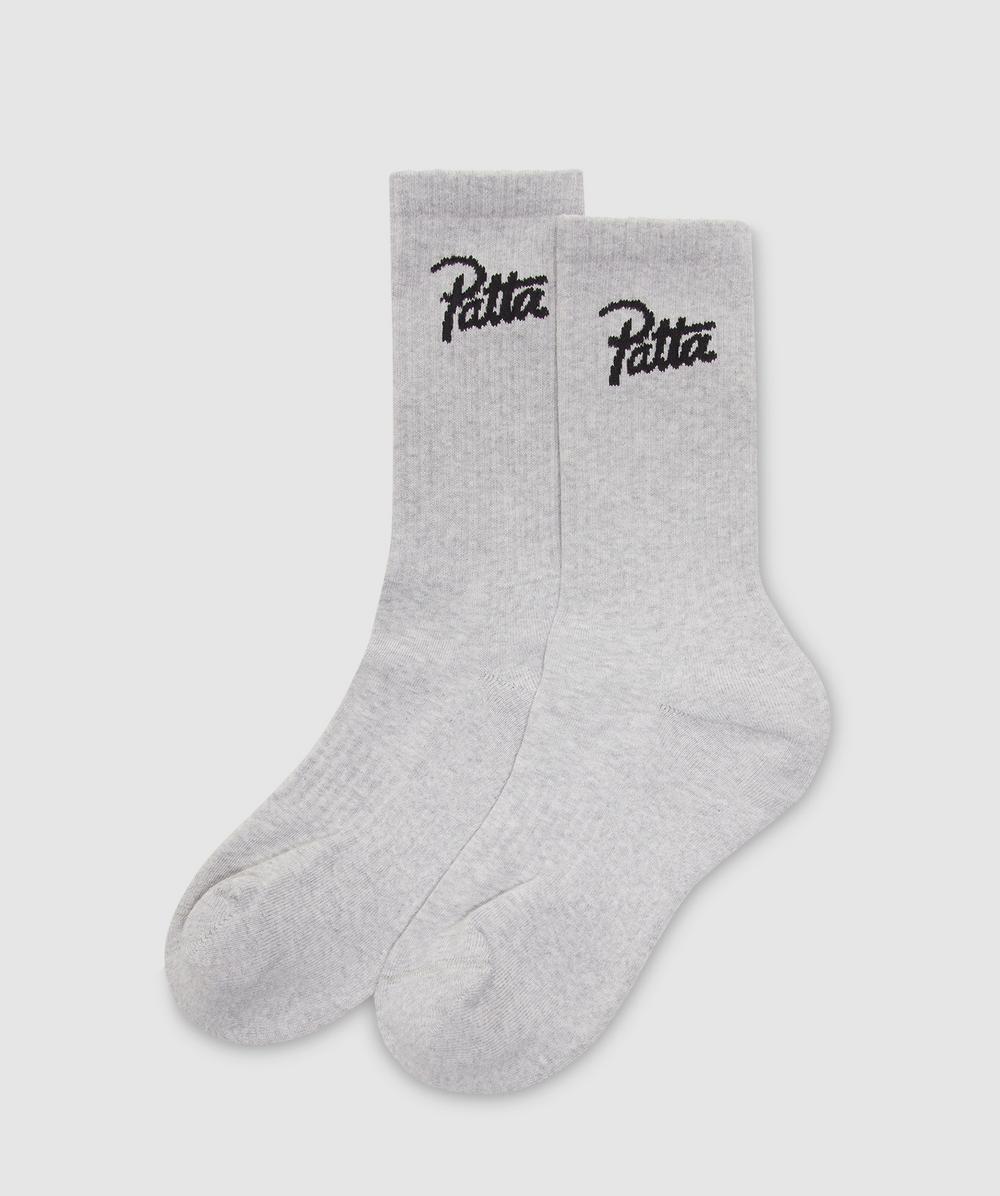 Patta Script Logo Sport Sock In Gray