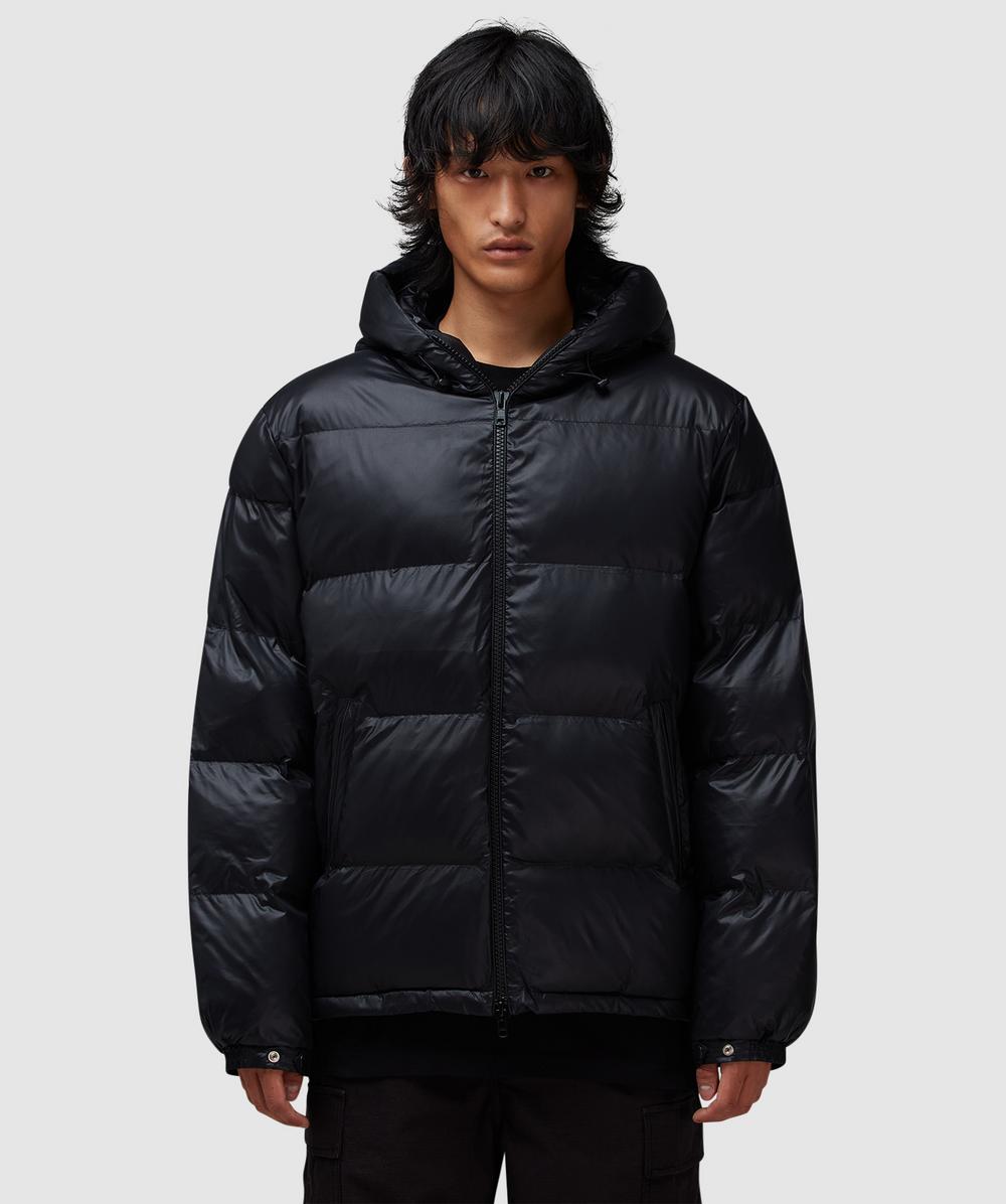 Patta Quilted Script Logo Puffer Jacket In Black
