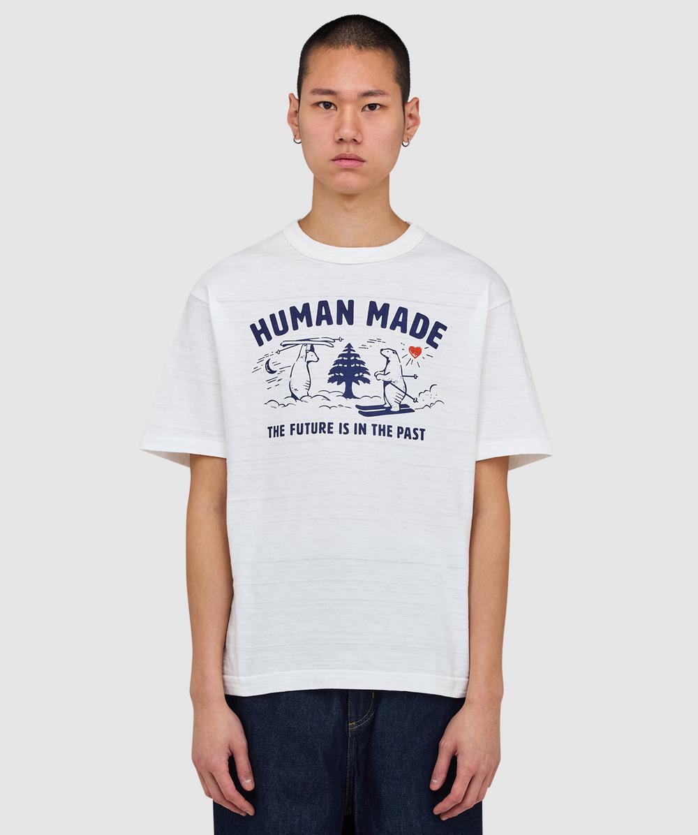 Human Made The future is in the past polar bear t-shirt | WHITE
