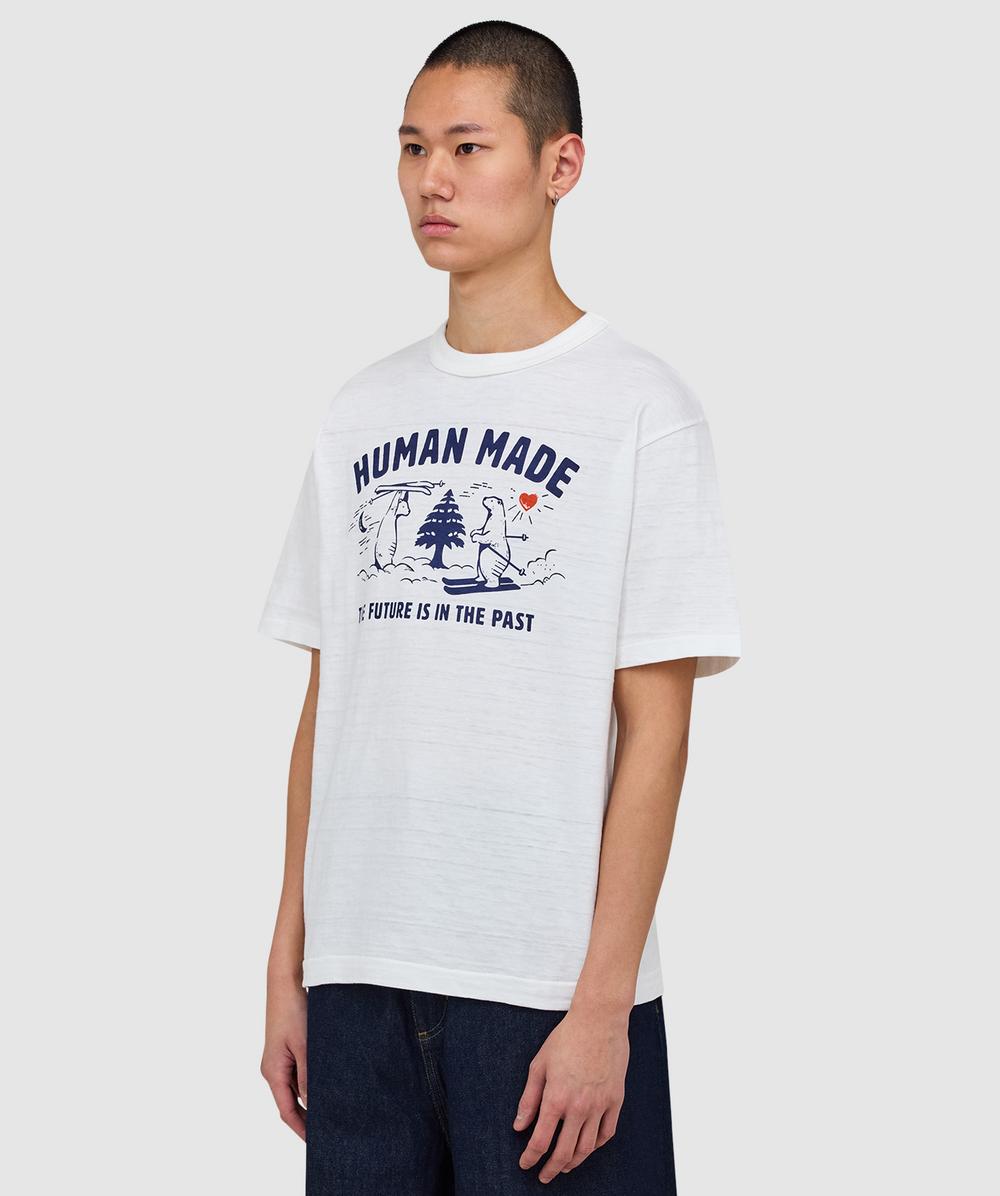 Human Made The future is in the past polar bear t-shirt | WHITE