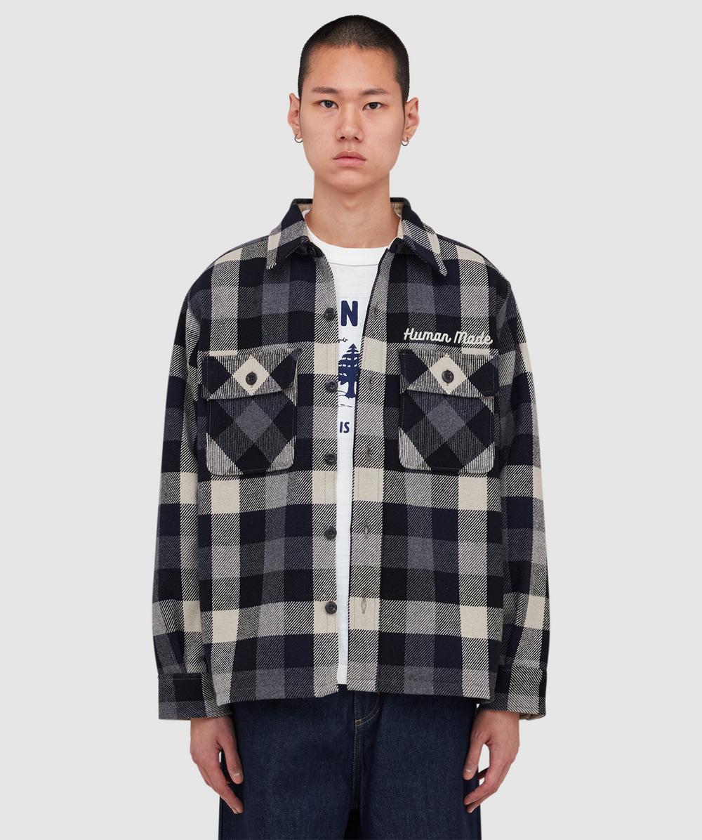 Human Made Wool Overshirt Jacket Jackets And Coats Black In Blue