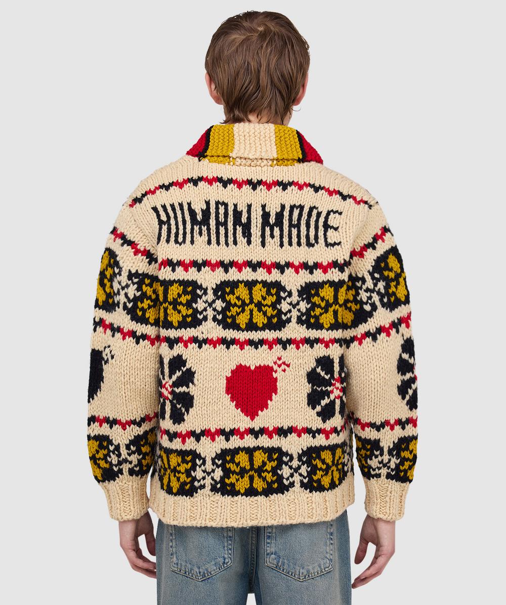 Human Made Cowichan jacket | CREAM/RED/BLACK | SEVENSTORE