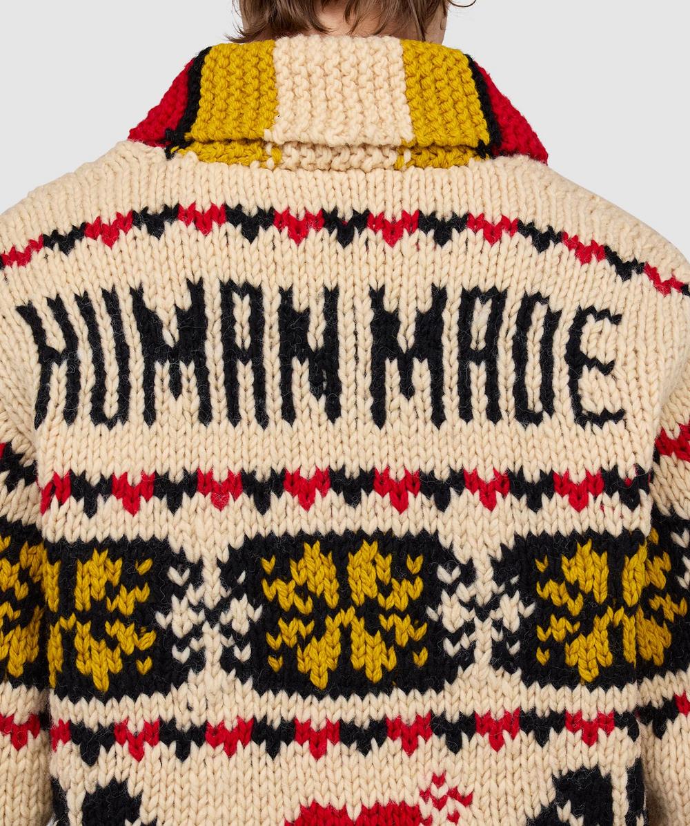 Human Made Cowichan jacket | CREAM/RED/BLACK | SEVENSTORE