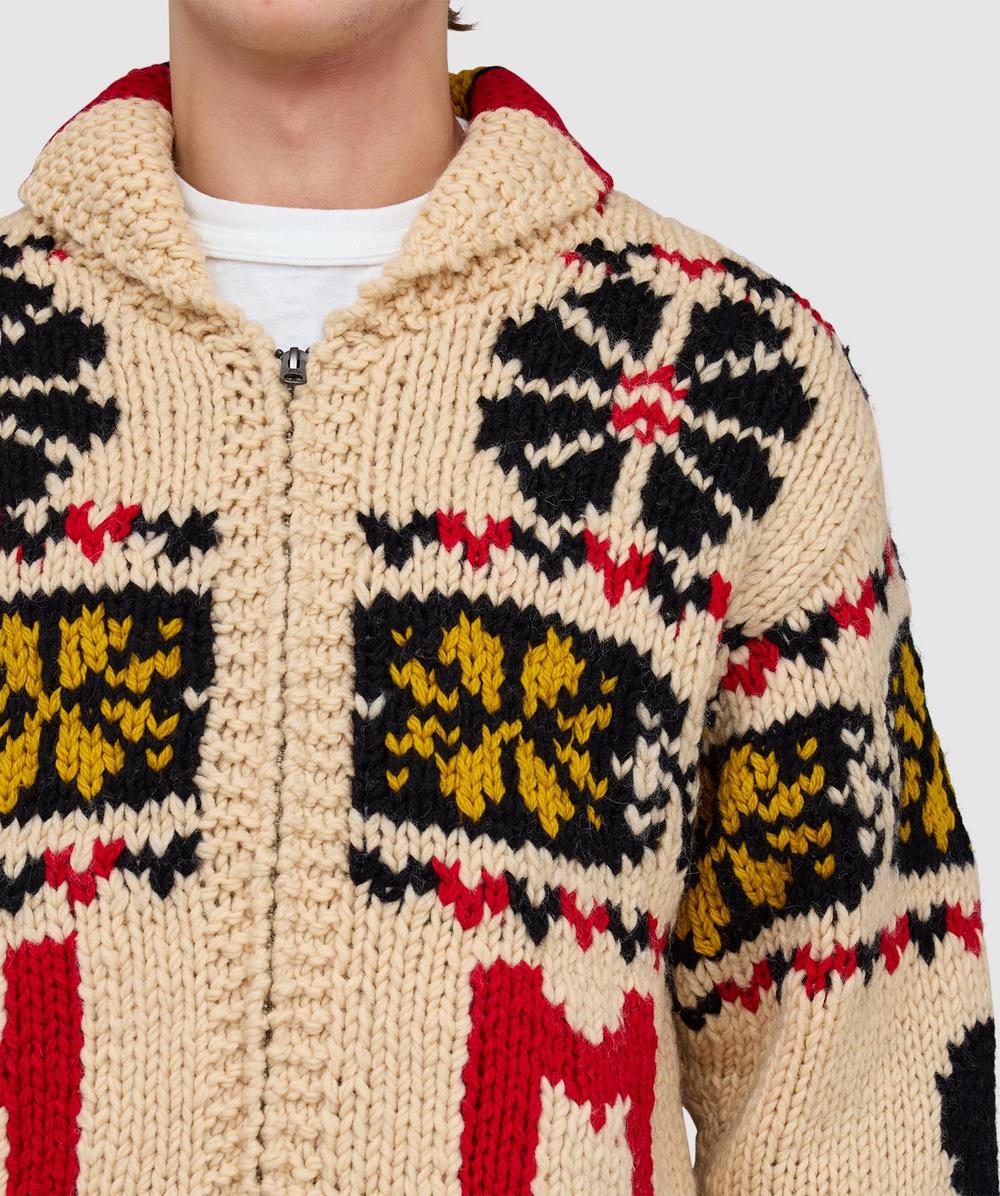 Human Made Cowichan jacket | CREAM/RED/BLACK | SEVENSTORE