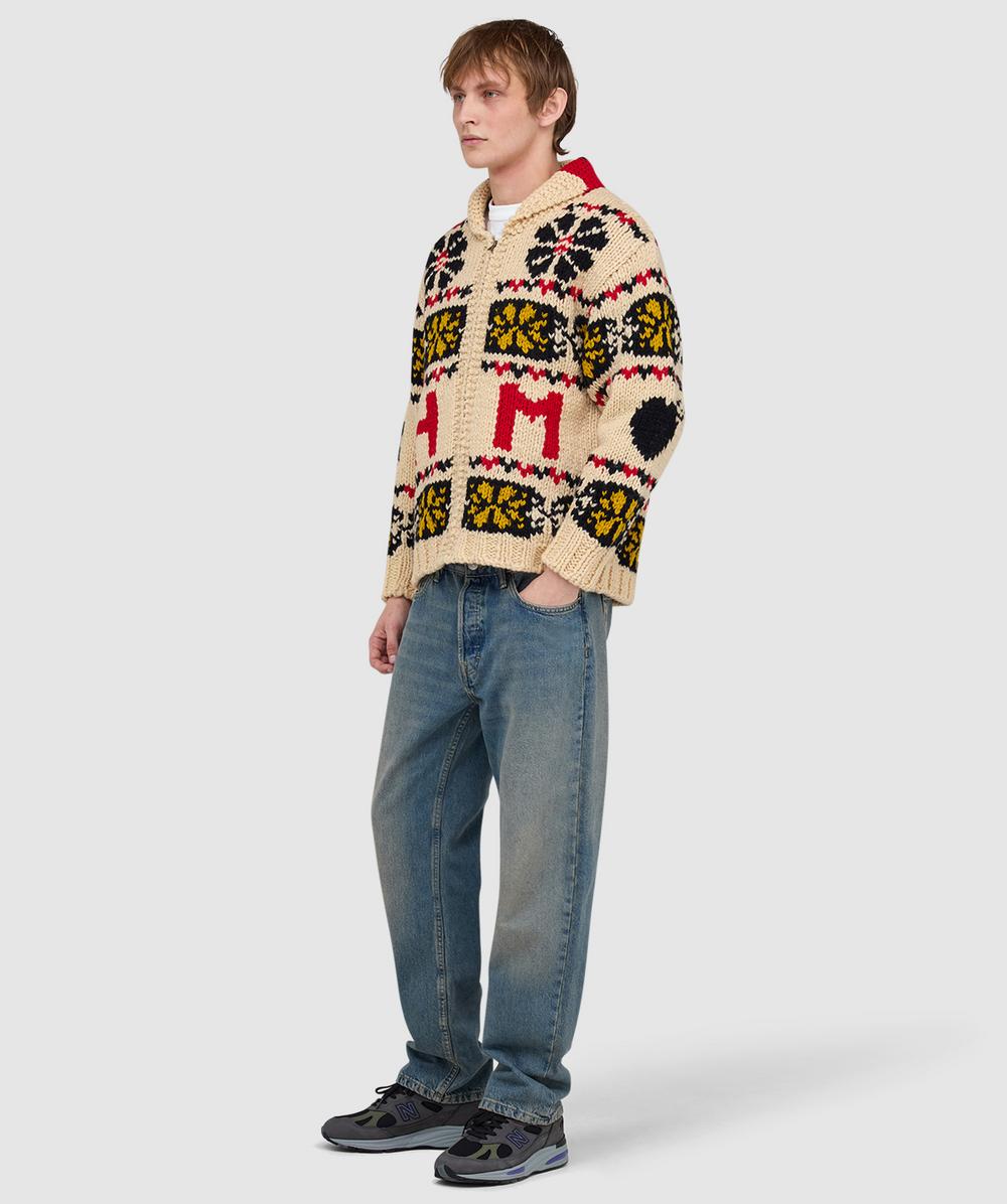 Human Made Cowichan jacket | CREAM/RED/BLACK | SEVENSTORE