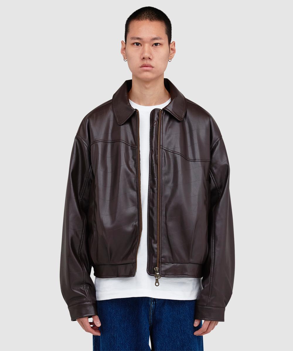 Dime Debossed wavy jacket | BROWN | SEVENSTORE