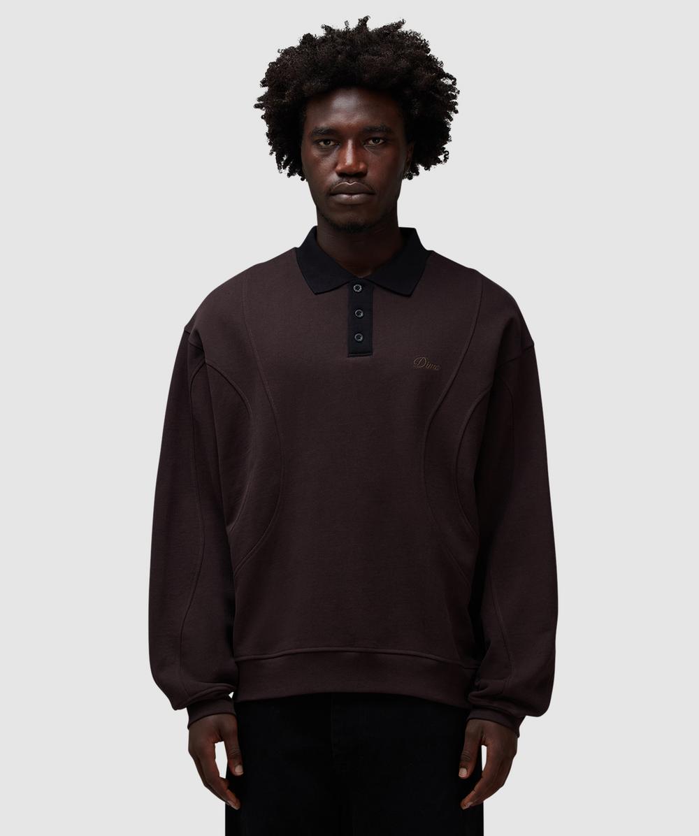 Dime French Terry Rugby T-shirt In Brown