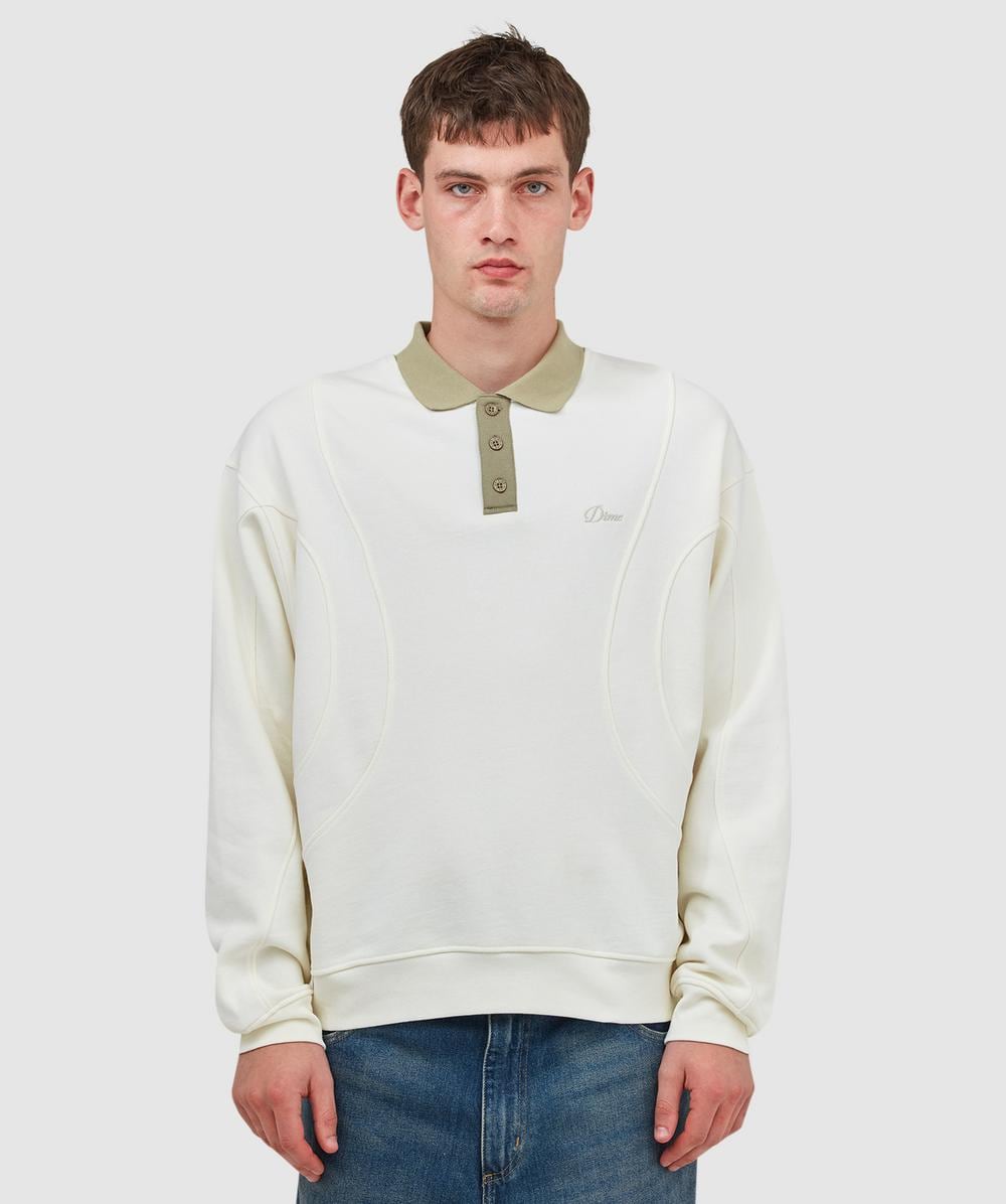 Dime French Terry Rugby T-shirt In White