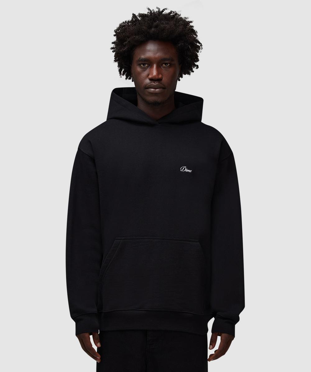 Dime Cursive Small Logo Hoodie In Black