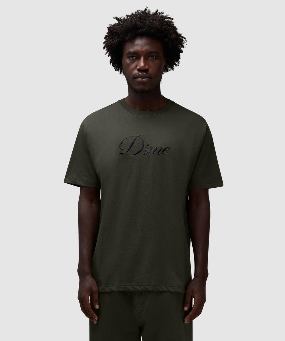 Dime Cursive T-shirt In Green
