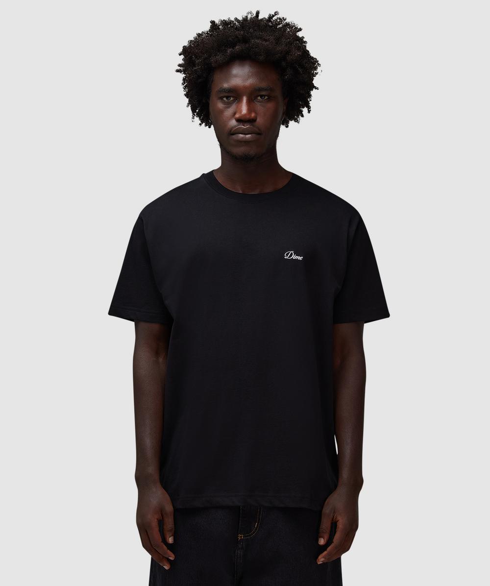 Dime Cursive Small Logo T-shirt In Black