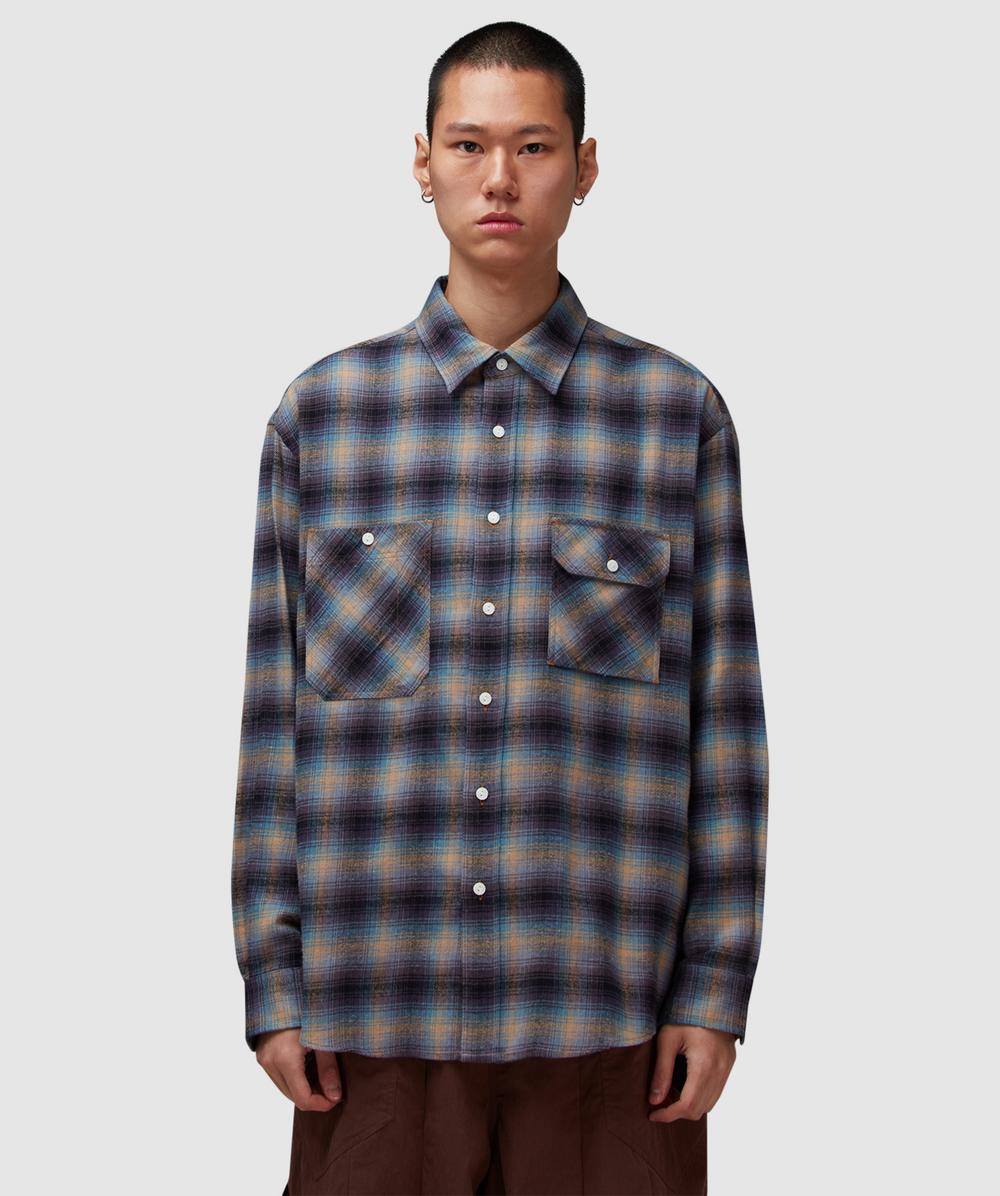 Frizmworks Flannel Check Work Shirt In Blue