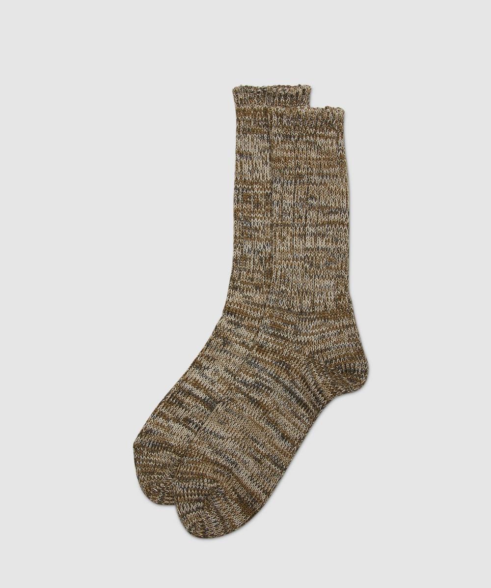 Anonymous Ism 5 Colour Mix Crew Sock In Brown