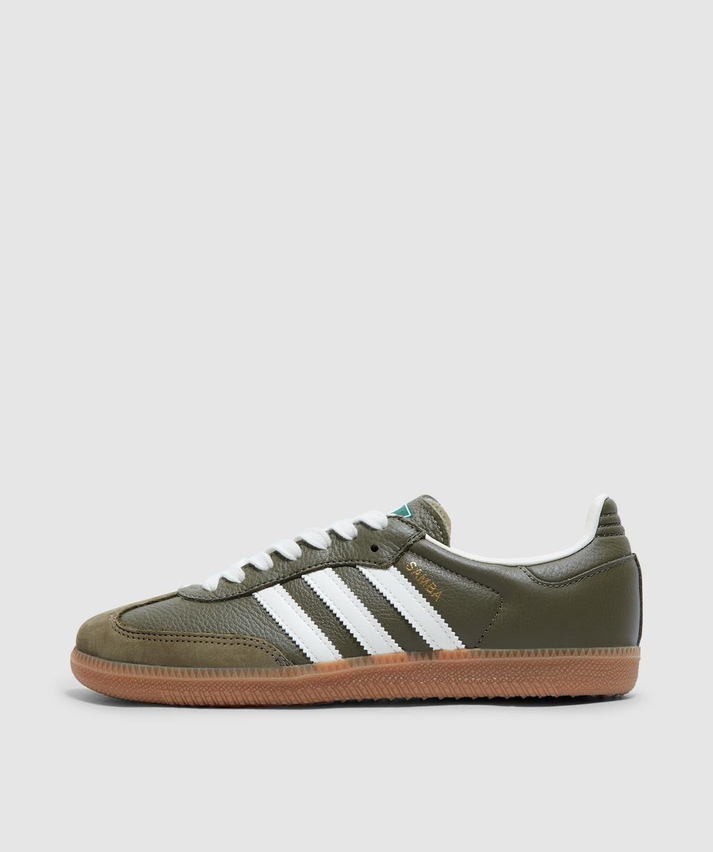 adidas Samba Og Sneaker (Medium Dark Khaki/Off White/Gum4 - 3) - Size 3 - Women's, Unisex