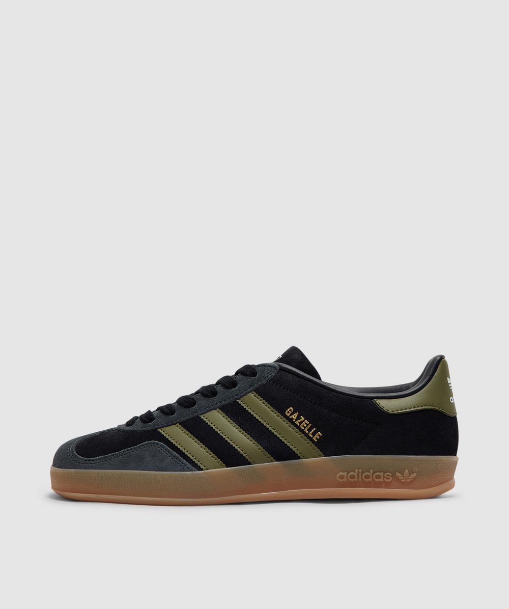 Adidas Women's Black Gazelle Indoor Sneaker (Core /Focus Olive/Carbon - 3.5) - Size 3.5