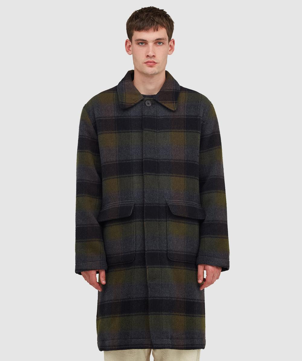 Universal Works Berlin Wool Check Account Jacket In Black